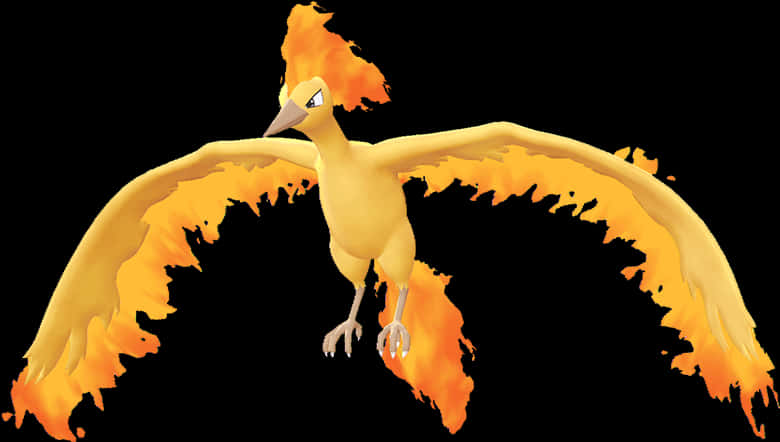 Moltres_ Flaming_ Wings PNG Image