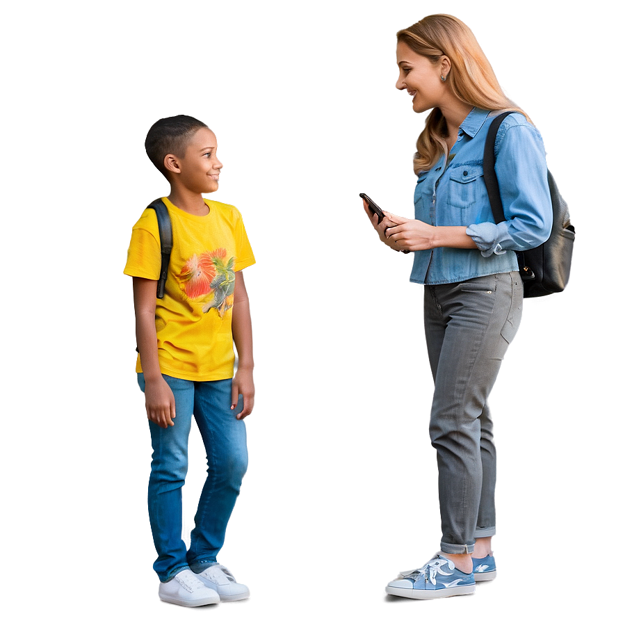 Mom And Teen Talking Png Uid PNG Image