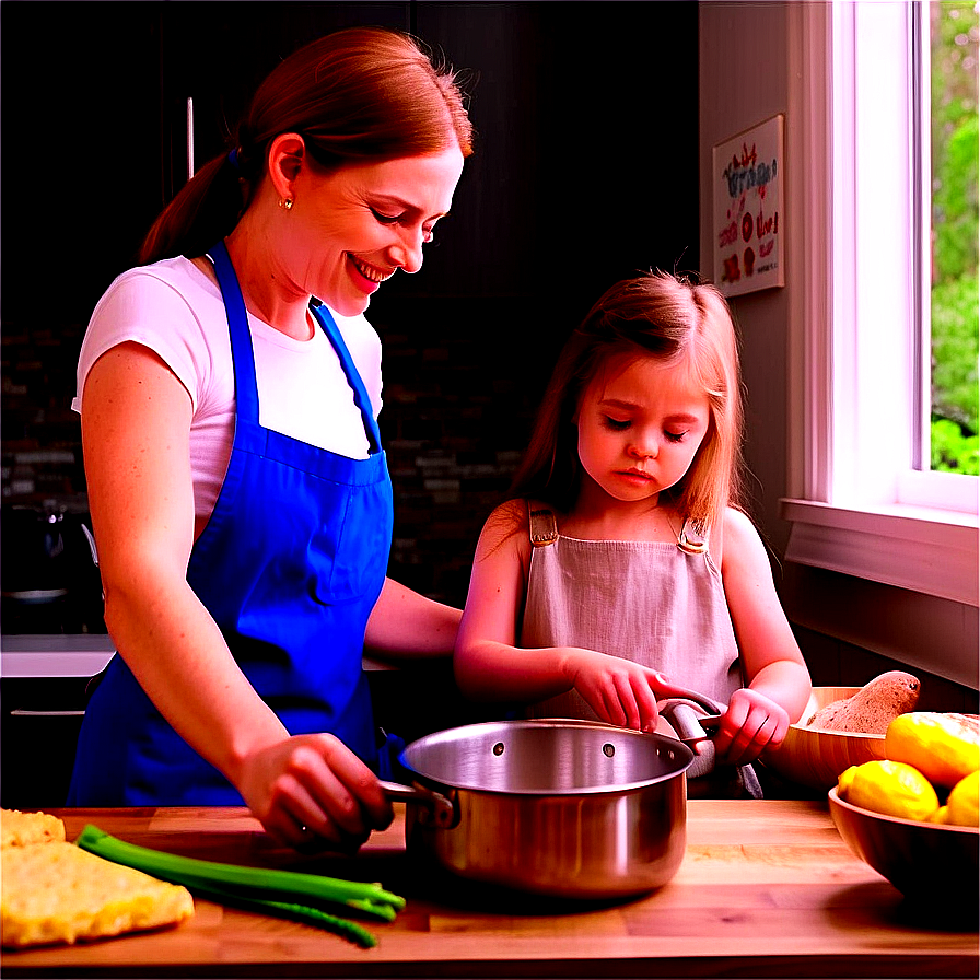 Mom Cooking In Kitchen Png Ojr PNG Image