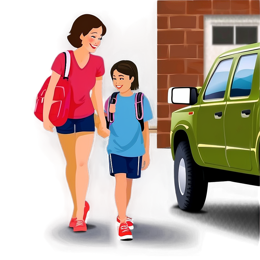 Mom School Drop Off Png Mki PNG Image