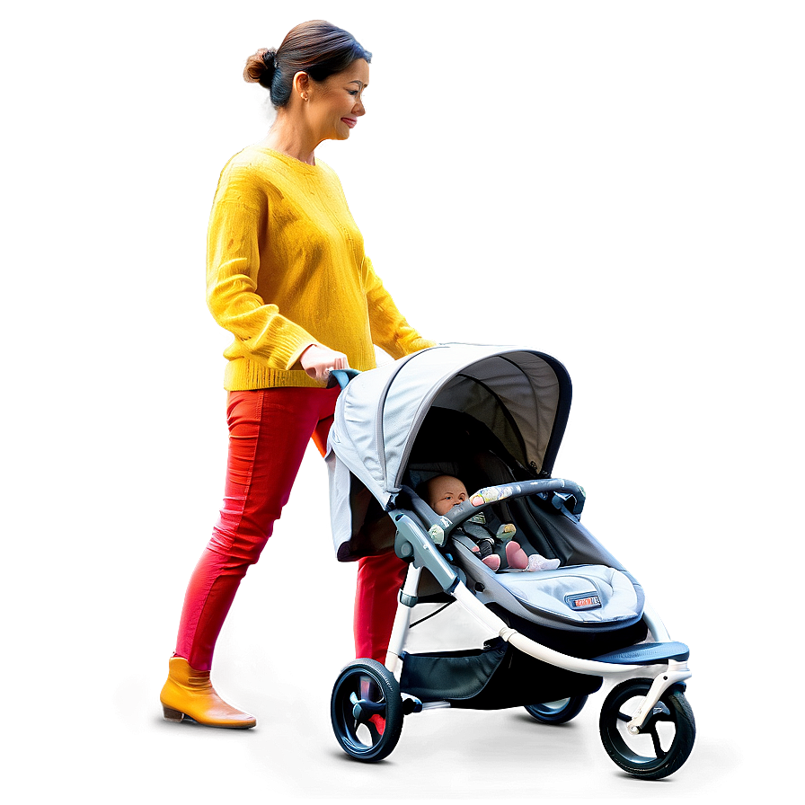 Mom With Stroller Walking Png 54 PNG Image