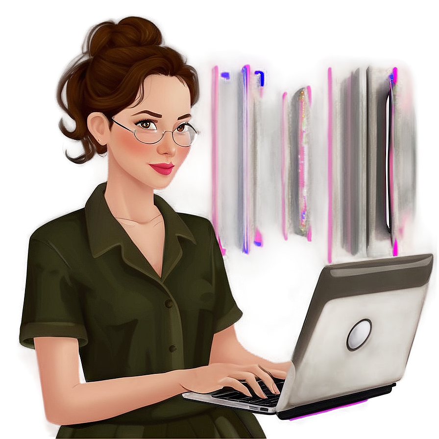 Mom Working On Laptop Png Tbi53 PNG Image