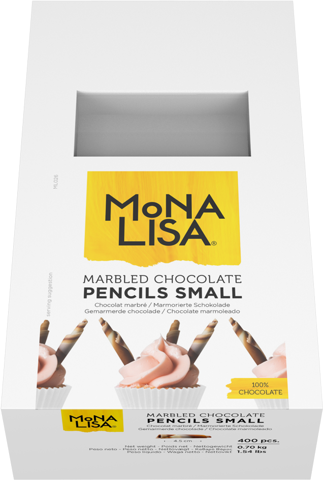 Mona Lisa Marbled Chocolate Pencils Packaging PNG Image