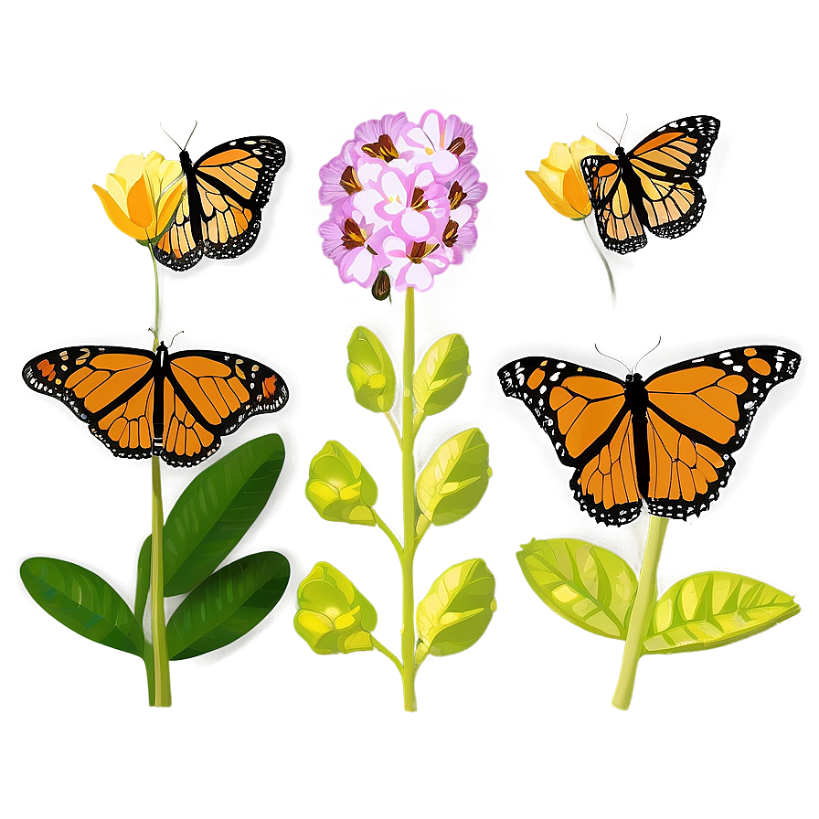 Monarch Butterflies In Spring Png 06252024 PNG Image