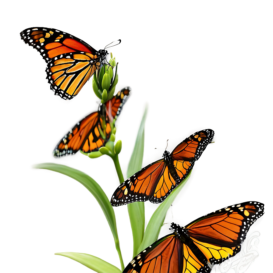 Monarch Butterflies Landing Png 06252024 PNG Image