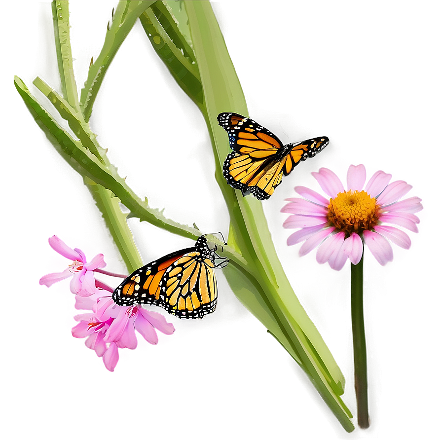 Monarch Butterflies On Flower Png 55 PNG Image