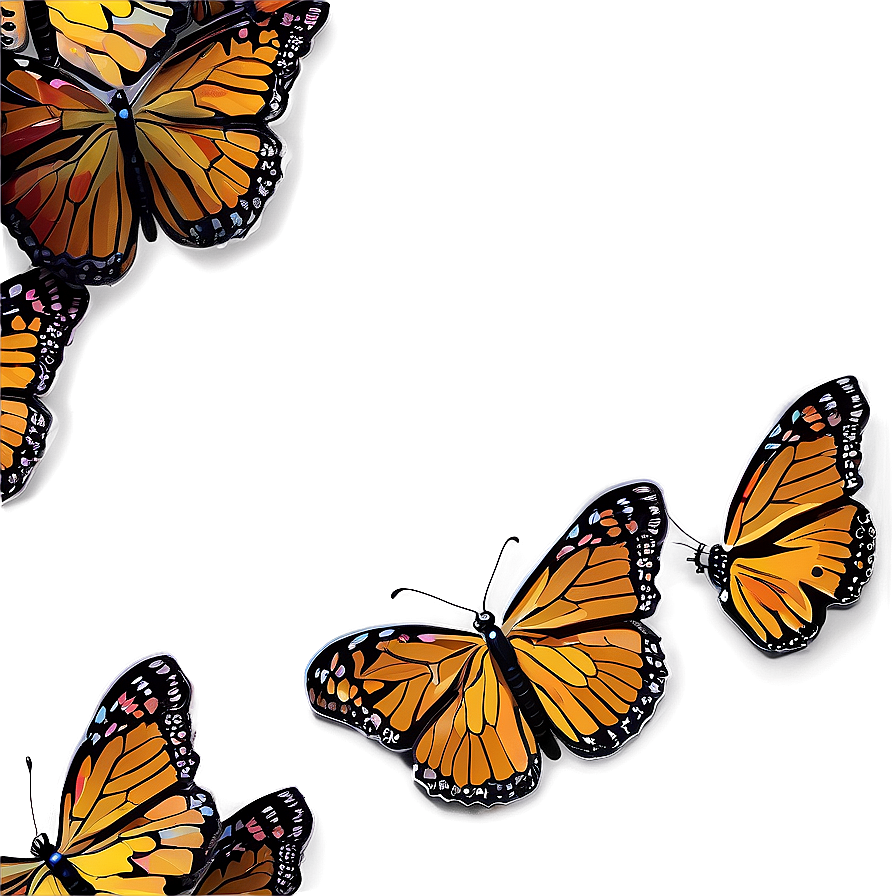 Monarch Butterflies Pattern Png 06252024 PNG Image