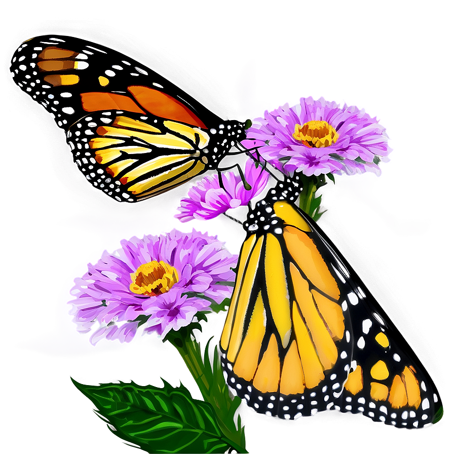 Monarch Butterfly On Flower Png Qgc98 PNG Image