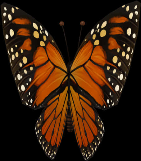 Monarch Butterfly Symmetry PNG Image