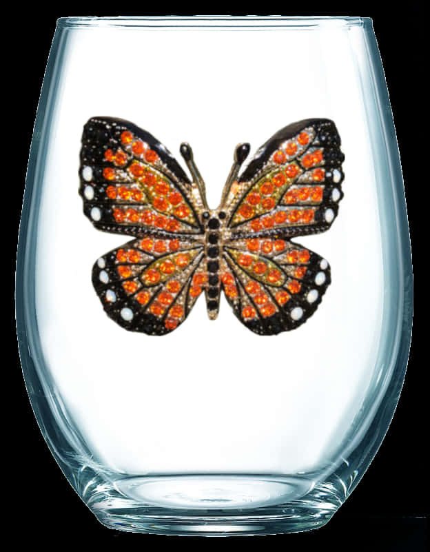 Monarch Butterflyin Glass PNG Image