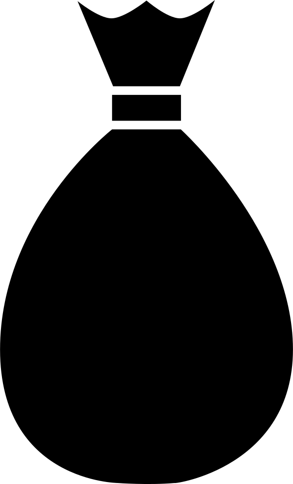 Money Bag Icon Black Silhouette PNG Image