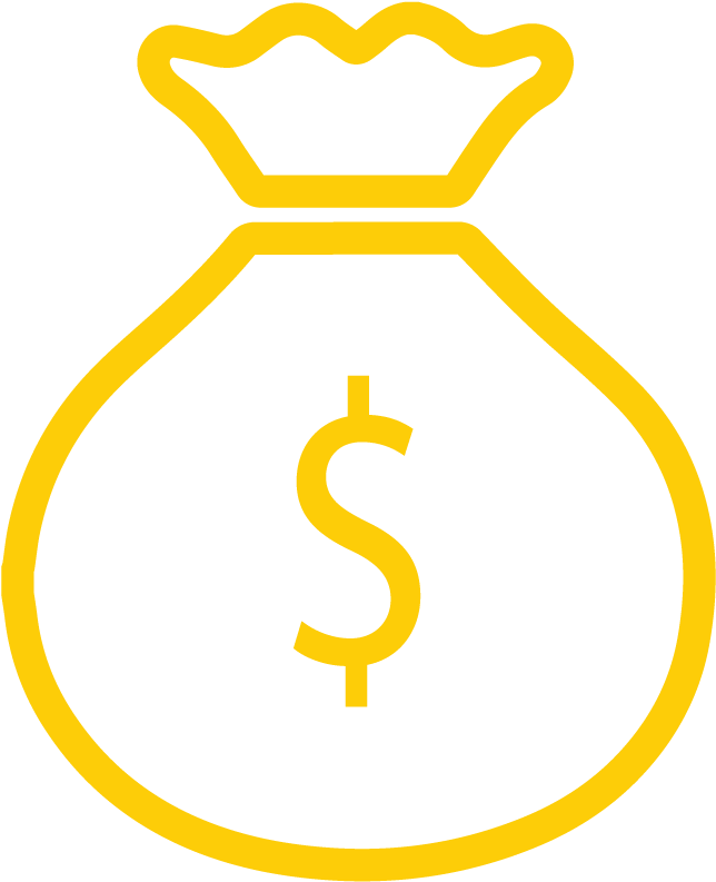 Money Bag Icon Yellowand Blue PNG Image