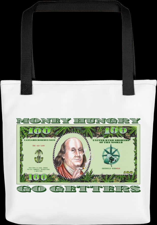 Money Hungry Theme Tote Bag PNG Image