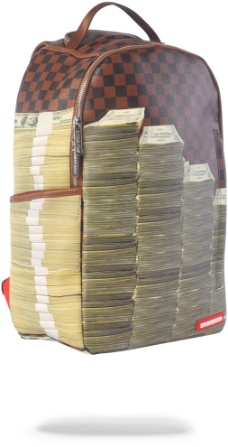 Money Packed Designer Backpack PNG Image