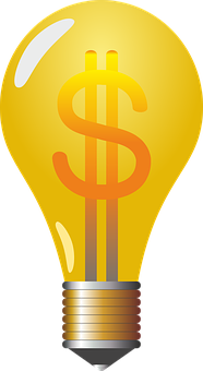 Money Themed Lightbulb Illustration PNG Image