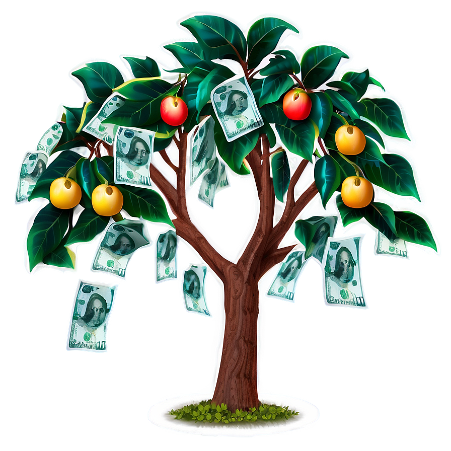 Money Tree With Fruits Png Vkc18 PNG Image