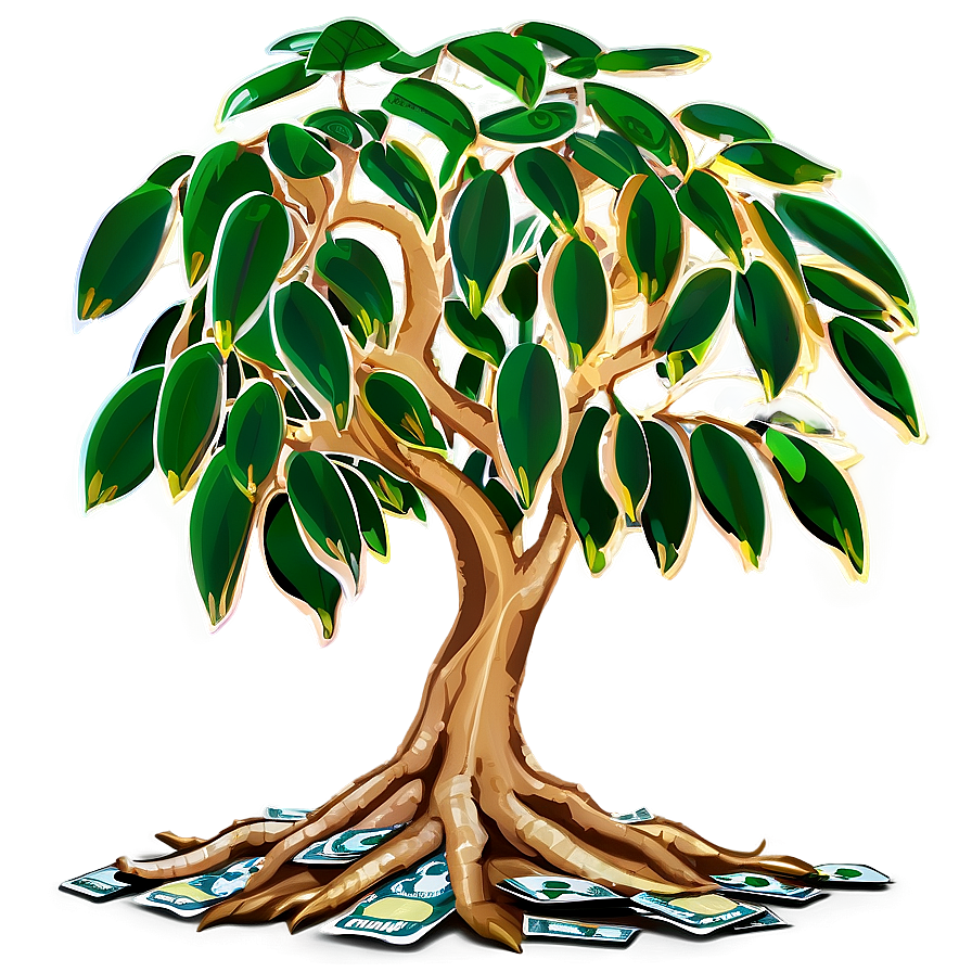 Money Tree With Roots Showing Png Mto PNG Image