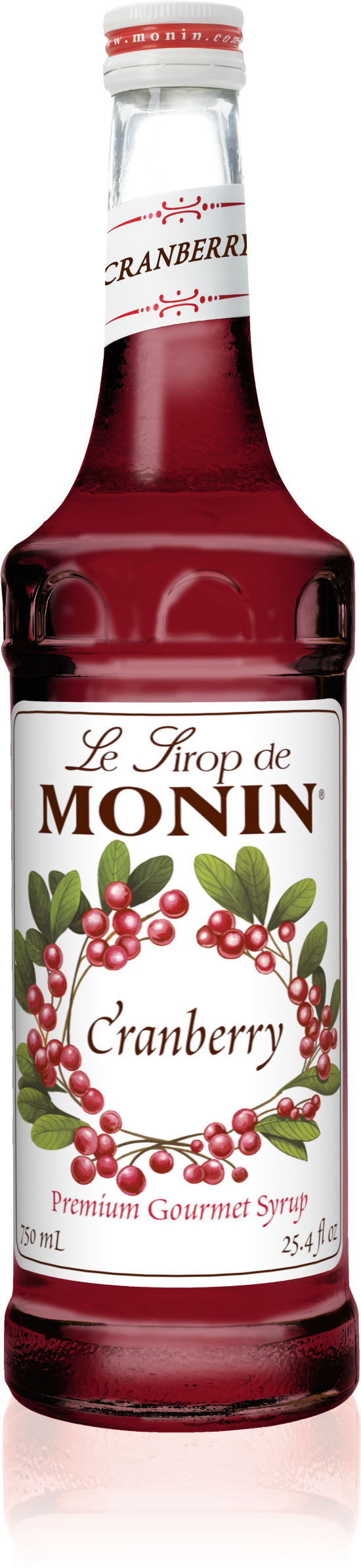 Monin Cranberry Syrup Bottle PNG Image