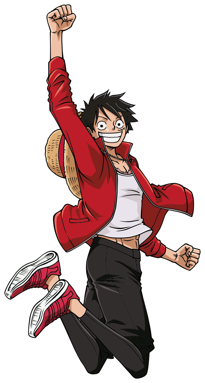 Monkey D Luffy Jumping Pose PNG Image