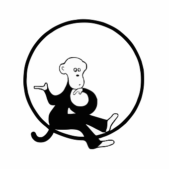 Monkey_ In_ Circle_ Vector_ Art PNG Image