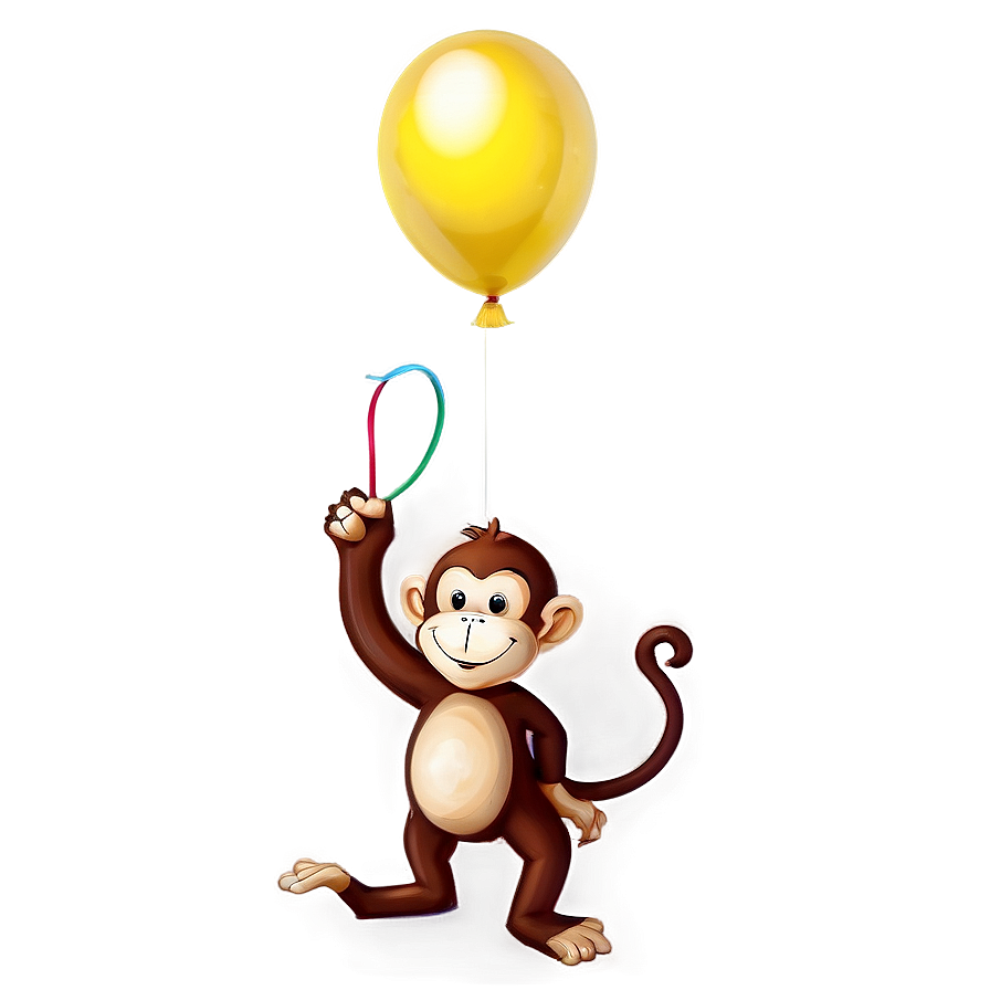 Monkey With Balloon Png Twp18 PNG Image