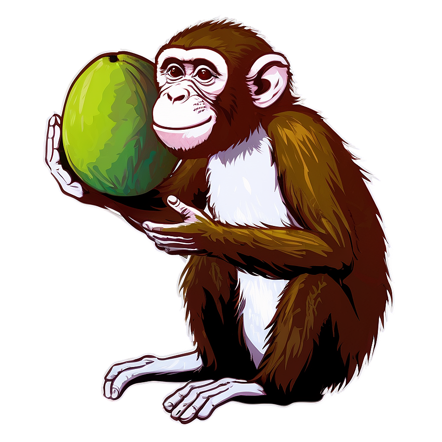 Monkey With Coconut Png 05042024 PNG Image