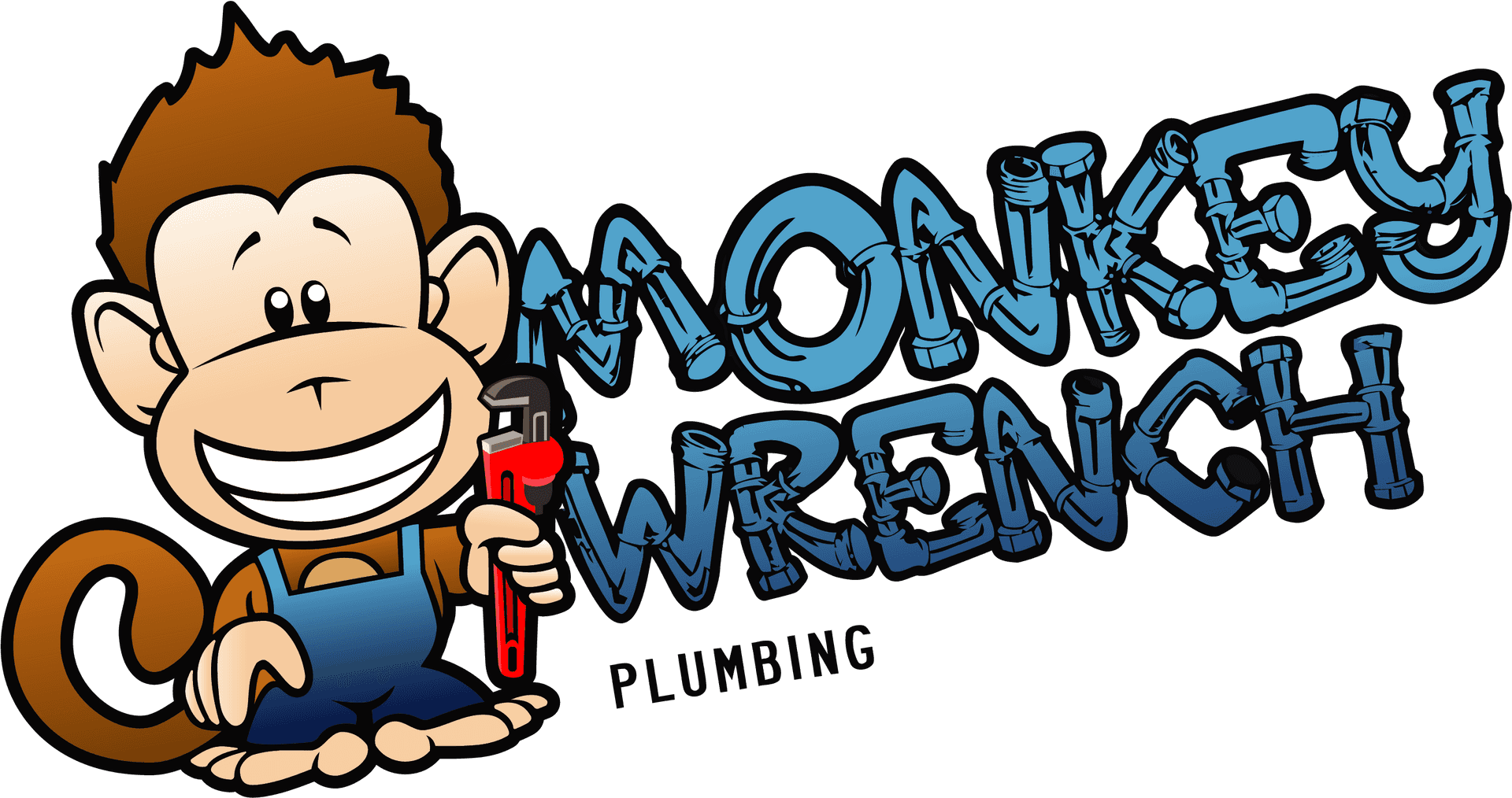 Monkey Wrench Plumbing Logo PNG Image