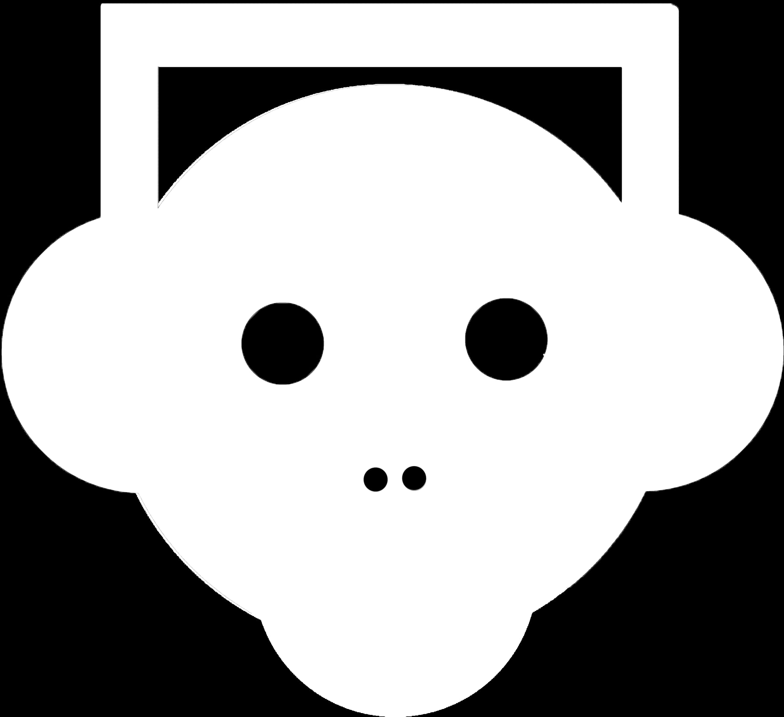 Monochrome Abstract Face Graphic PNG Image