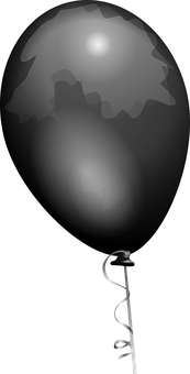 Monochrome Balloon Illustration PNG Image