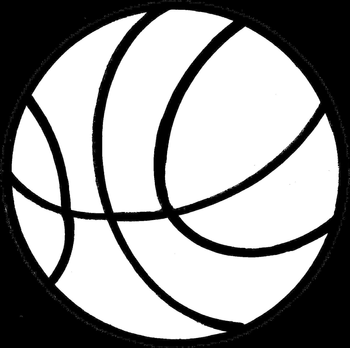 Monochrome Basketball Graphic PNG Image