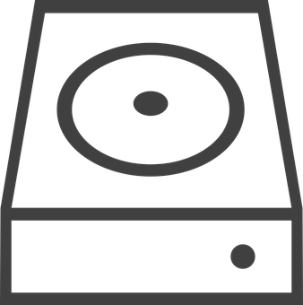 Monochrome Computer Hard Drive Icon PNG Image