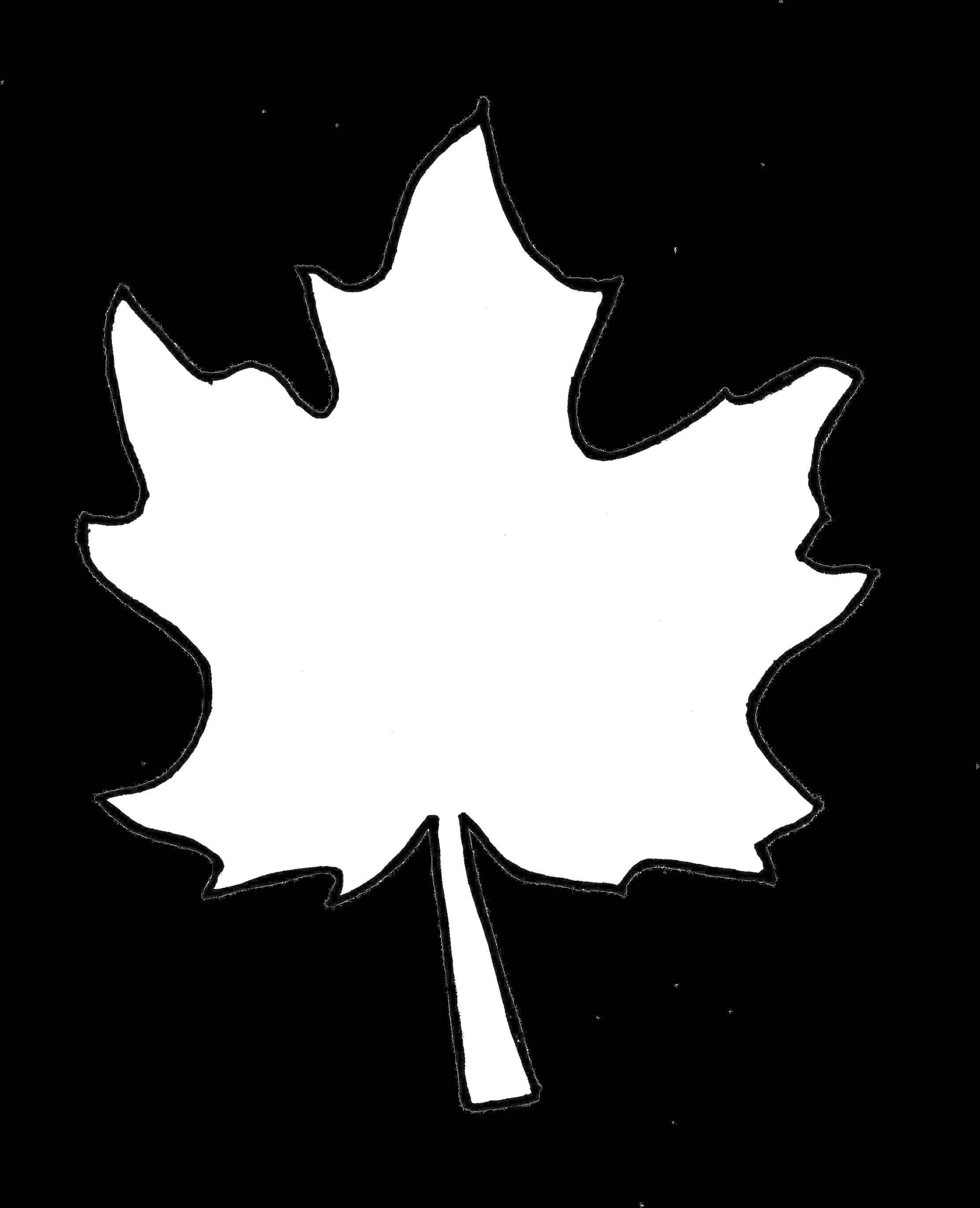 Monochrome Maple Leaf Silhouette PNG Image