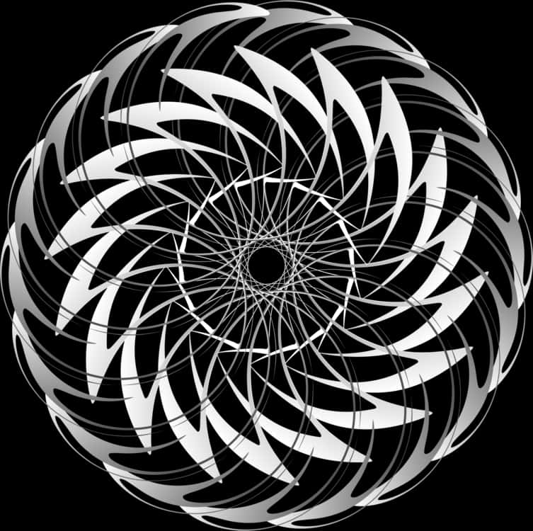 Monochrome Optical Illusion Sphere PNG Image