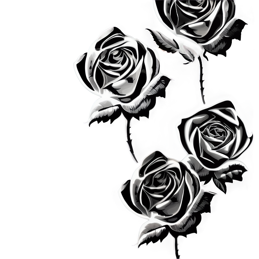 Monochrome Rose Design Png Hxj PNG Image