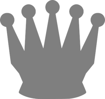 Monochrome Silhouette Crown Graphic PNG Image