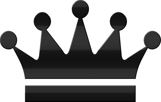 Monochrome Silhouette Crown Graphic PNG Image