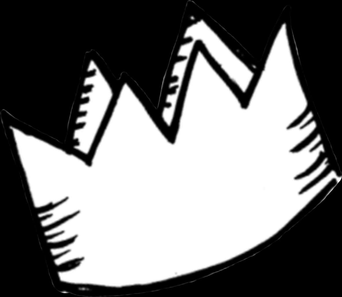 Monochrome Sketch Crown Graphic PNG Image