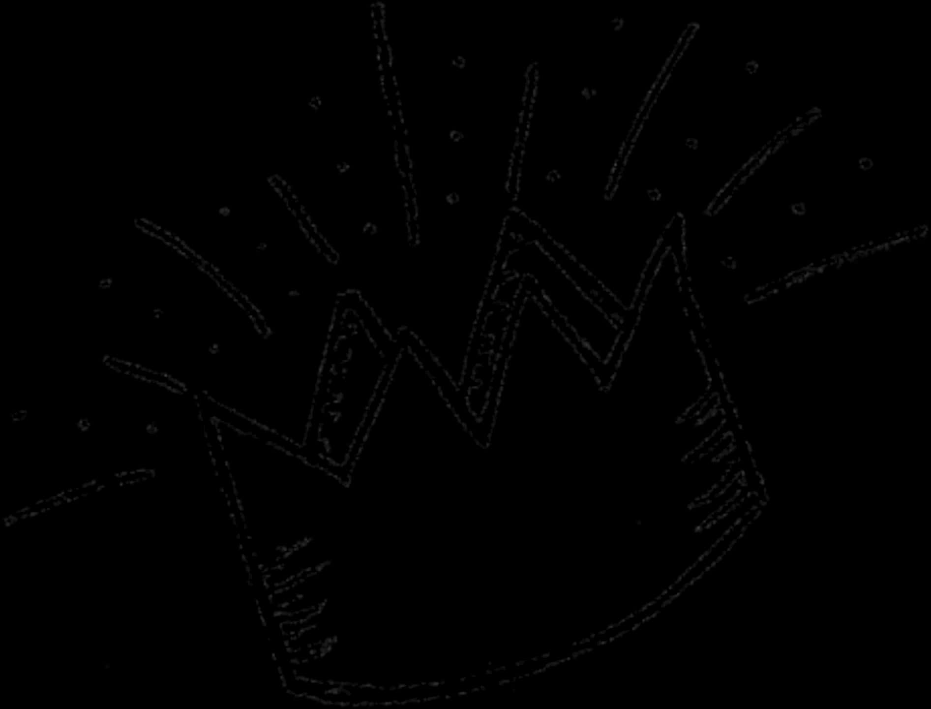 Monochrome Sketchof Crown PNG Image