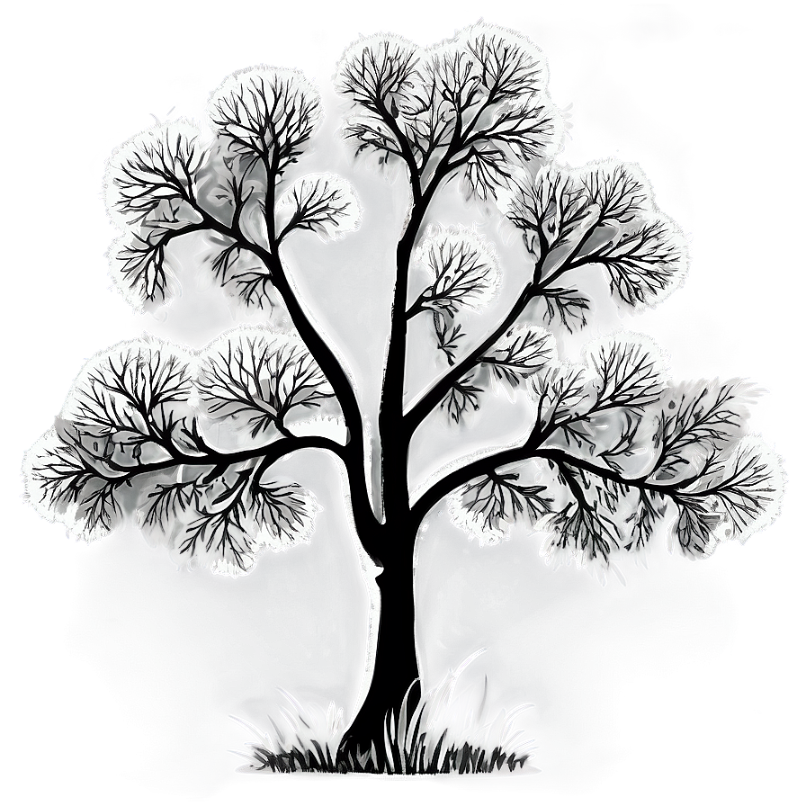 Monochrome Tree Landscape Png 19 PNG Image