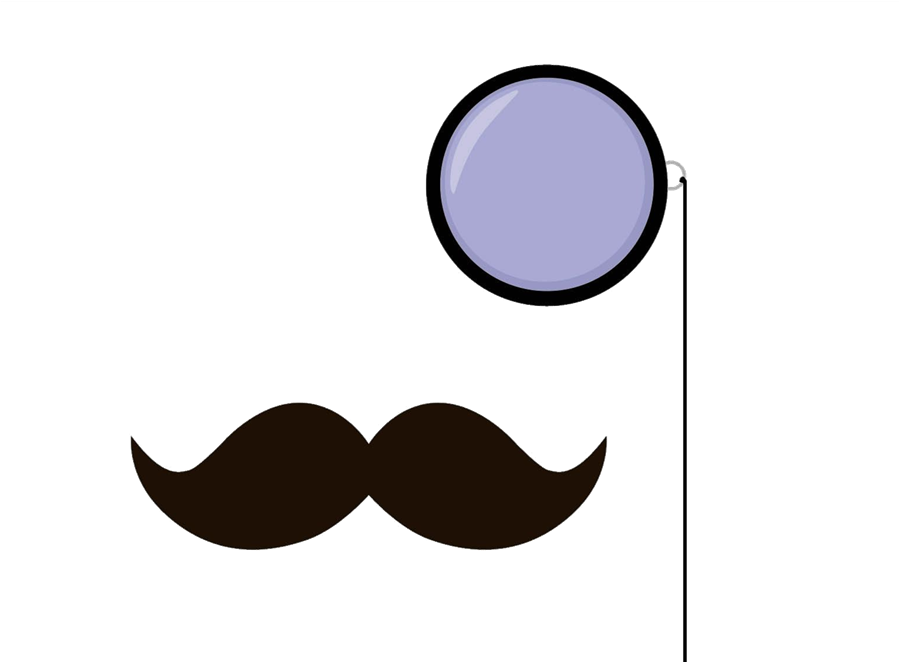 Monocleand Moustache Graphic PNG Image