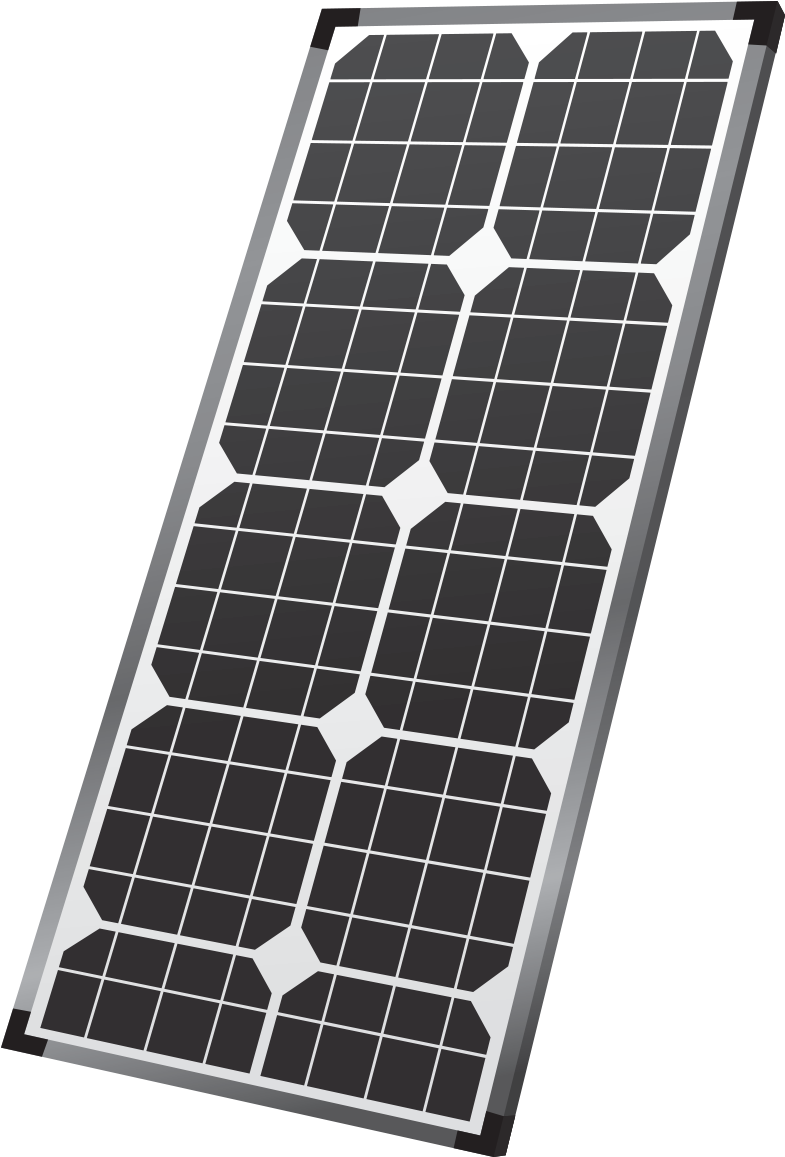 Monocrystalline Solar Panel Illustration PNG Image