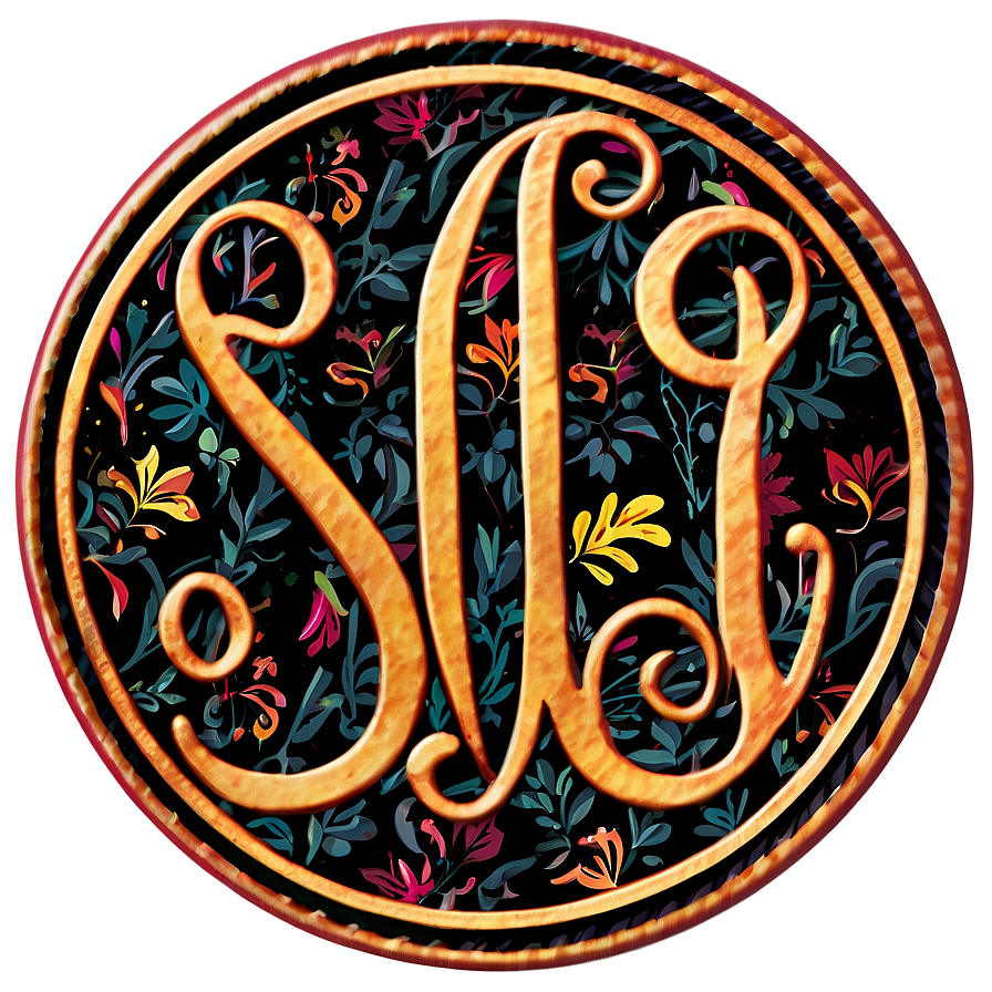 Monogram Circle Sticker Png 06282024 PNG Image