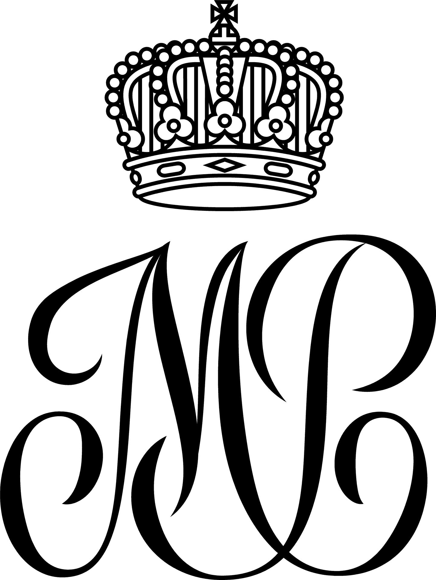 Monogram Crown Graphic PNG Image