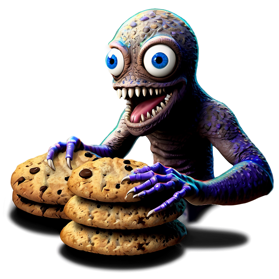 Monster Eating Cookies Png Dhm PNG Image