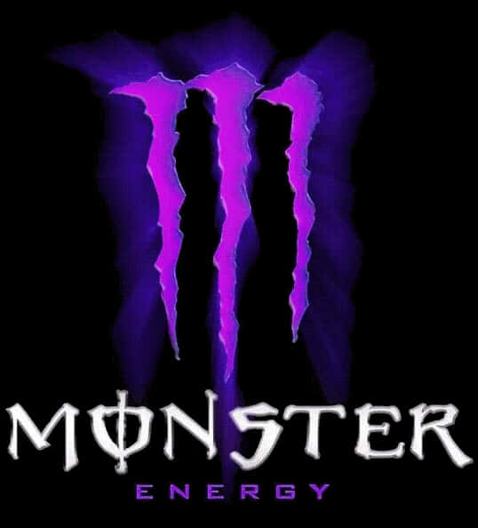 Monster Energy Logo Purple Glow PNG Image