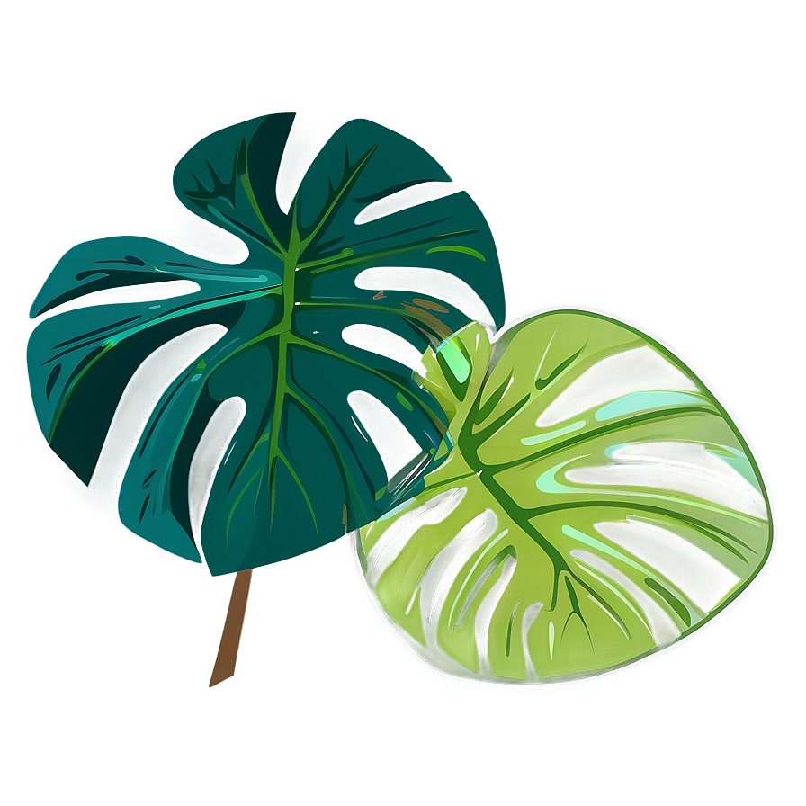 Monstera Leaf Flat Design Png Iuc19 PNG Image