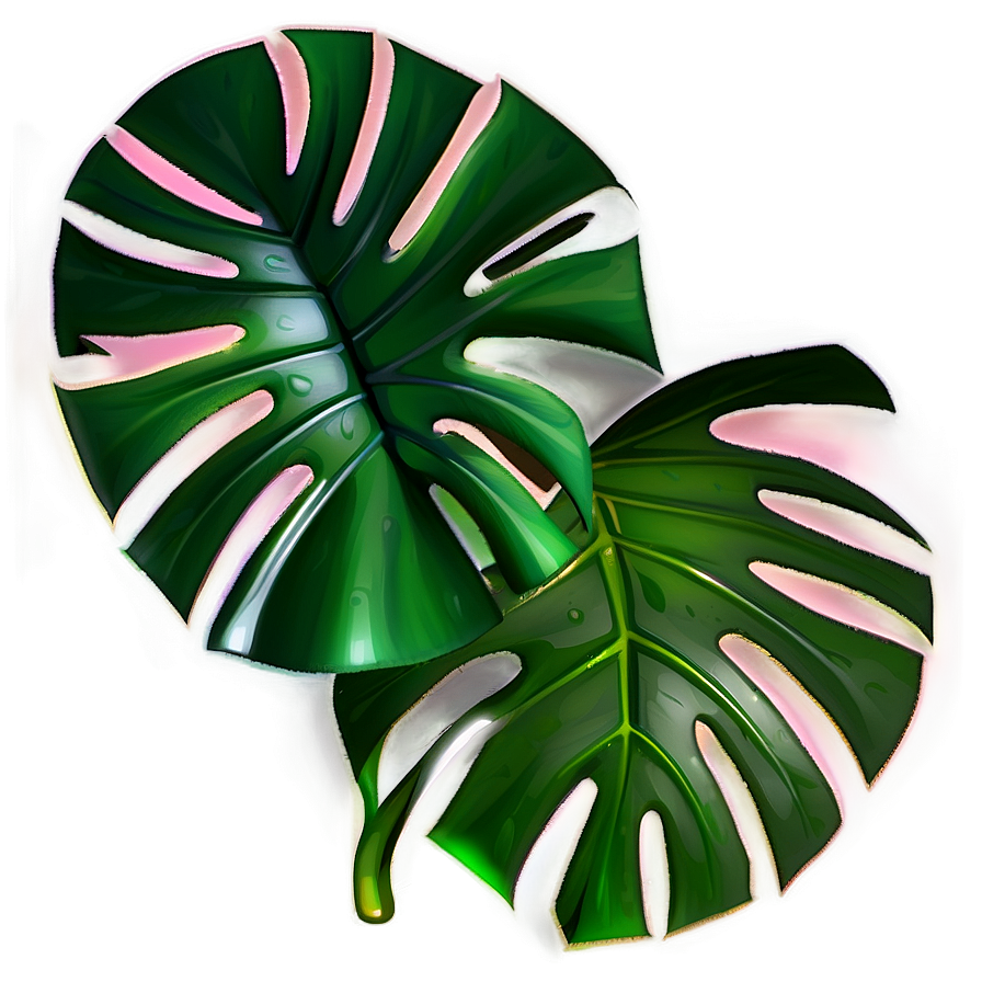 Monstera Leaf With Shadow Png Mgw PNG Image