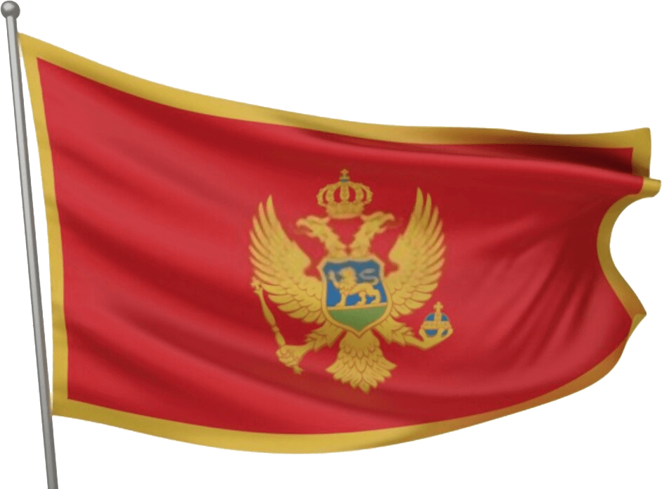 Montenegro National Flag Waving PNG Image