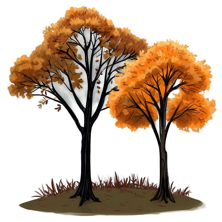 Moody Fall Trees Landscape Png Hud50 PNG Image