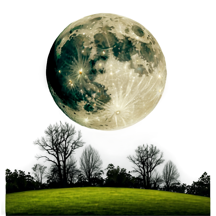 Moon And Night Landscape Transparent Png Ffv71 PNG Image